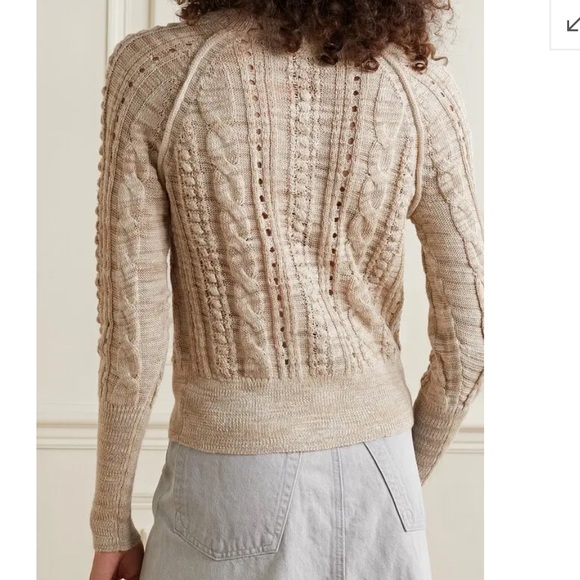 Veronica Beard Ayeka Beige Cable Knit Cardigan Size Small - Picture 9 of 15